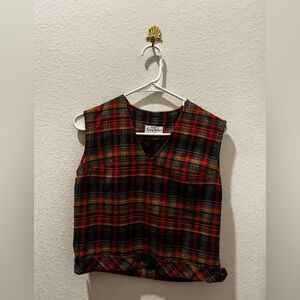 Twex Miss by Allen of Michigan Plaid Sleeveless Top / Vest